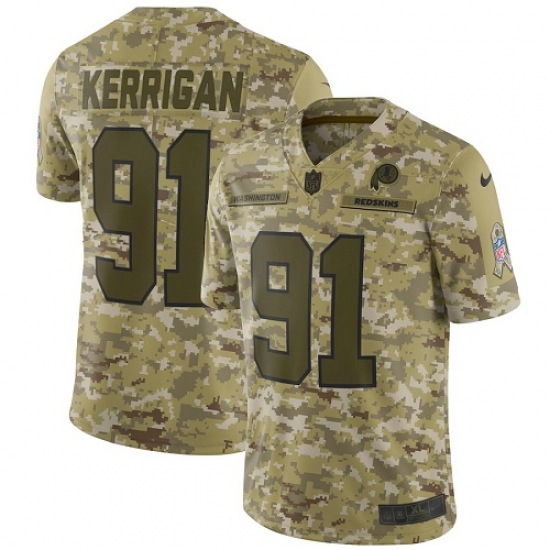 Men's Nike Washington Redskins 91 Ryan Kerrigan Burgundy Limited Camo 2018 Salute to Service NFL Jersey