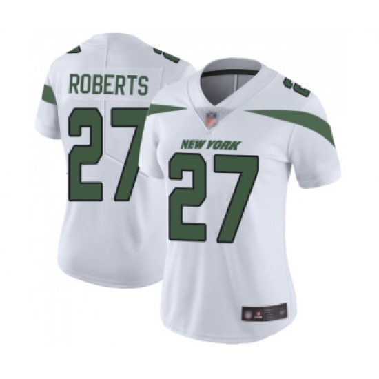 Women's New York Jets 27 Darryl Roberts White Vapor Untouchable Limited Player Football Jersey