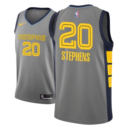 Men NBA 2018-19 Memphis Grizzlies 20 D.J. Stephens City Edition Gray Jersey