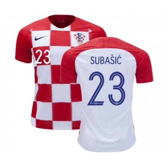 Croatia 23 Subasic Home Kid Soccer Country Jersey
