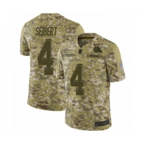 Youth Cleveland Browns 4 Austin Seibert Limited Camo 2018 Salute to Service Football Jersey