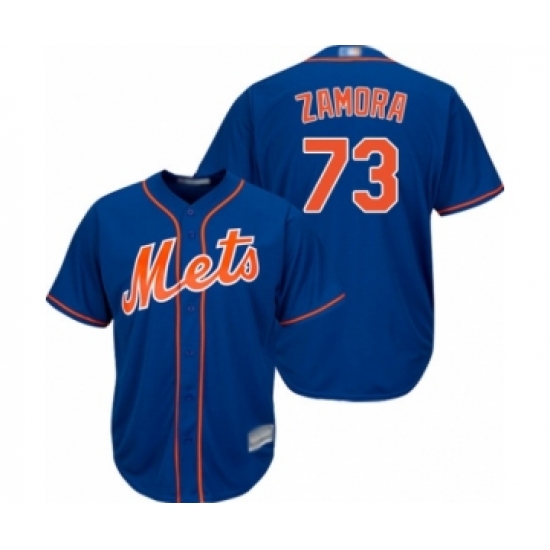 Youth New York Mets 73 Daniel Zamora Authentic Royal Blue Alternate Home Cool Base Baseball Player Jersey
