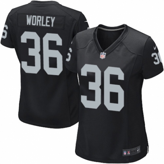 Women's Nike Oakland Raiders 36 Daryl Worley Game Black Team Color NFL Jersey