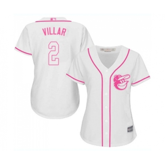 Women's Baltimore Orioles 2 Jonathan Villar Replica White Fashion Cool Base Baseball Jersey
