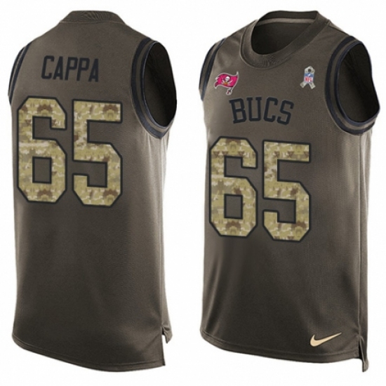 Men's Nike Tampa Bay Buccaneers 65 Alex Cappa Limited Green Salute to Service Tank Top NFL Jersey