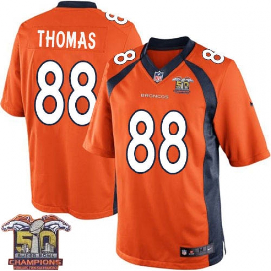 Youth Nike Denver Broncos 88 Demaryius Thomas Elite Orange Team Color Super Bowl 50 Champions NFL Jersey