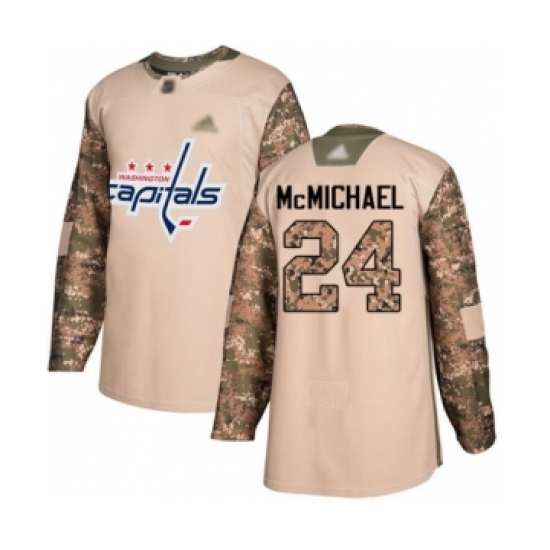 Youth Washington Capitals 24 Connor McMichael Authentic Camo Veterans Day Practice Hockey Jersey