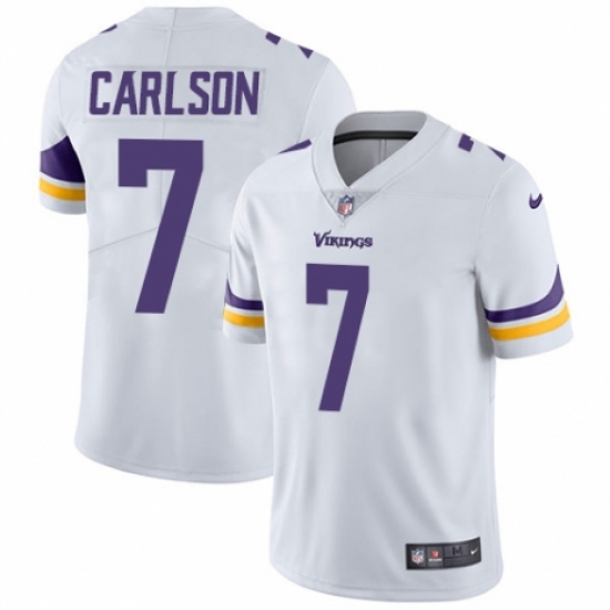 Men's Nike Minnesota Vikings 7 Daniel Carlson White Vapor Untouchable Limited Player NFL Jersey