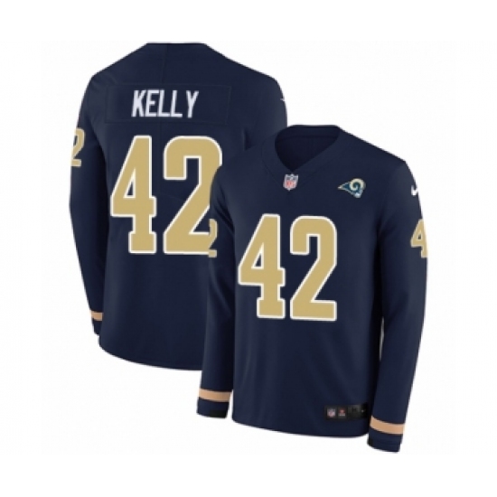 Men's Nike Los Angeles Rams 42 John Kelly Limited Navy Blue Therma Long Sleeve NFL Jersey