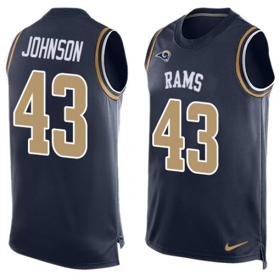 Men's Nike Los Angeles Rams 43 John Johnson Limited Navy Blue Player Name & Number Tank Top NFL Jersey