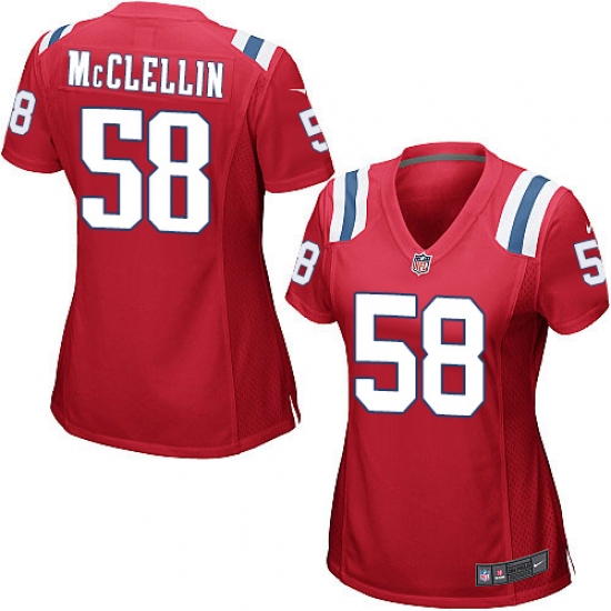Women's Nike New England Patriots 58 Shea McClellin Game Red Alternate NFL Jersey