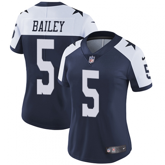 Women's Nike Dallas Cowboys 5 Dan Bailey Navy Blue Throwback Alternate Vapor Untouchable Limited Player NFL Jersey
