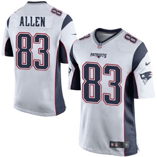 Men's Nike New England Patriots 83 Dwayne Allen Game White NFL Jersey