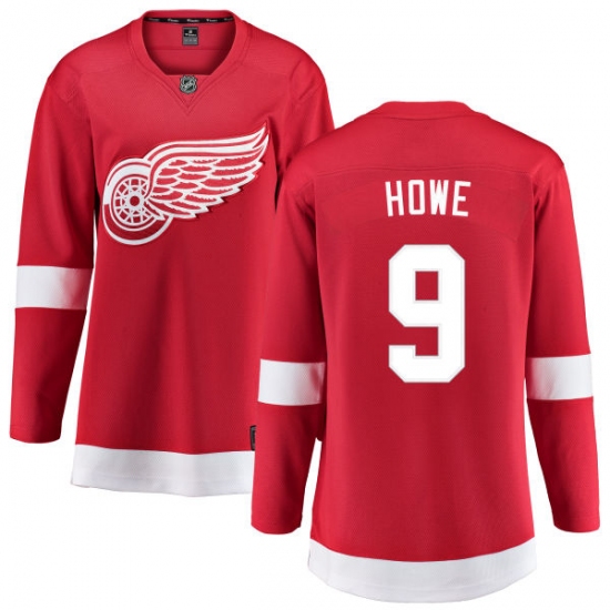 Women's Detroit Red Wings 9 Gordie Howe Fanatics Branded Red Home Breakaway NHL Jersey