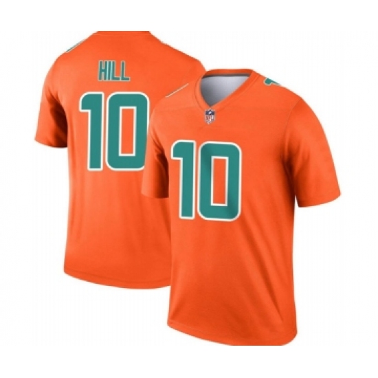 Men's Miami Dolphins 10 Tyreek Hill Orange Inverted Legend Stitched Football Jersey