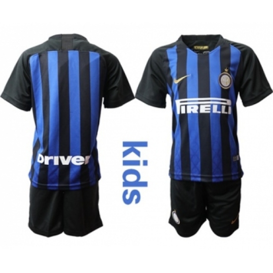 Inter Milan Blank Home Kid Soccer Club Jersey