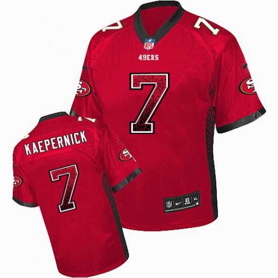 Men's Nike San Francisco 49ers 7 Colin Kaepernick Elite Red Drift Fashion NFL Jersey