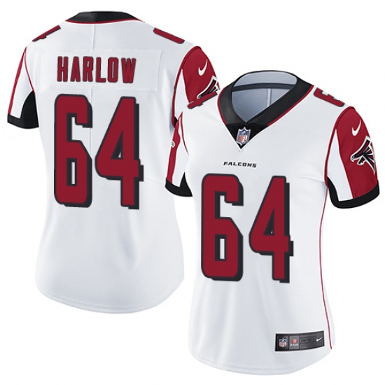 Women's Nike Atlanta Falcons 64 Sean Harlow Elite White NFL Jersey