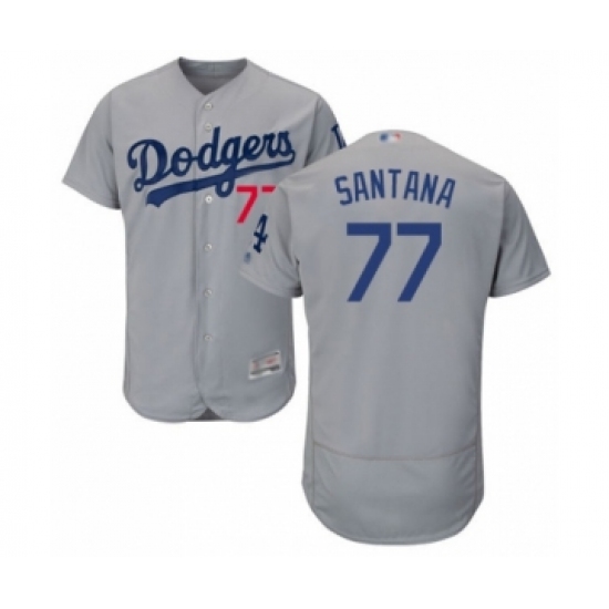 Men's Los Angeles Dodgers 77 Dennis Santana Gray Alternate Flex Base Authentic Collection Baseball Player Jersey