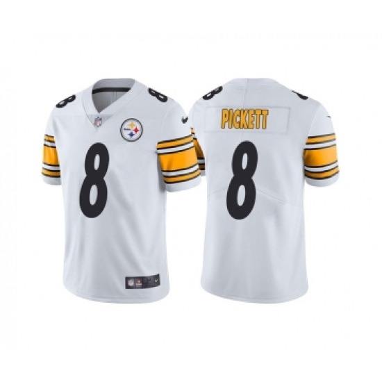 Men's Pittsburgh Steelers 8 Kenny Pickett 2022 White Vapor Untouchable Limited Stitched Jersey