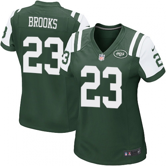 Women's Nike New York Jets 23 Terrence Brooks Game Green Team Color NFL Jersey