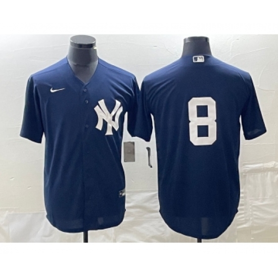 Men's Nike New York Yankees 8 Yogi Berra Navy Blue Cool Base Stitched Baseball Jersey