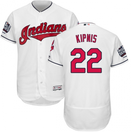 Men's Majestic Cleveland Indians 22 Jason Kipnis White 2016 World Series Bound Flexbase Authentic Collection MLB Jersey