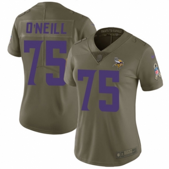 Women's Nike Minnesota Vikings 75 Brian O'Neill Limited Olive 2017 Salute to Service NFL Jersey