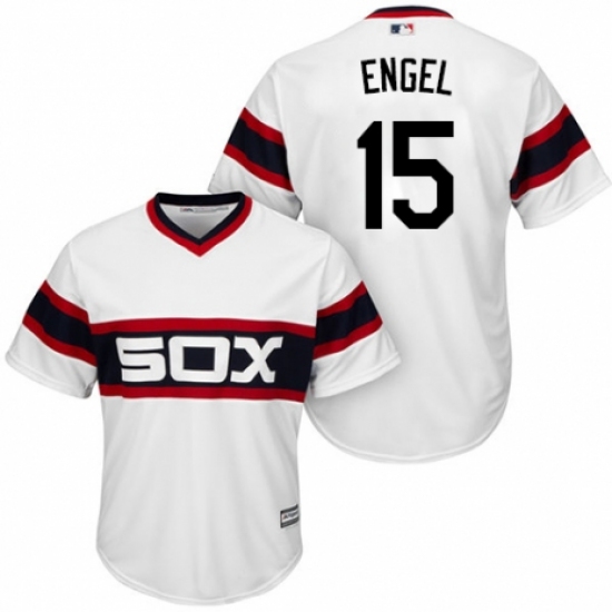 Men's Majestic Chicago White Sox 15 Adam Engel Replica White 2013 Alternate Home Cool Base MLB Jersey
