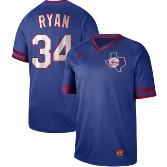 Men's Nike Texas Rangers 34 Nolan Ryan Royal Authentic Cooperstown Collection Stitched Baseball Jersey