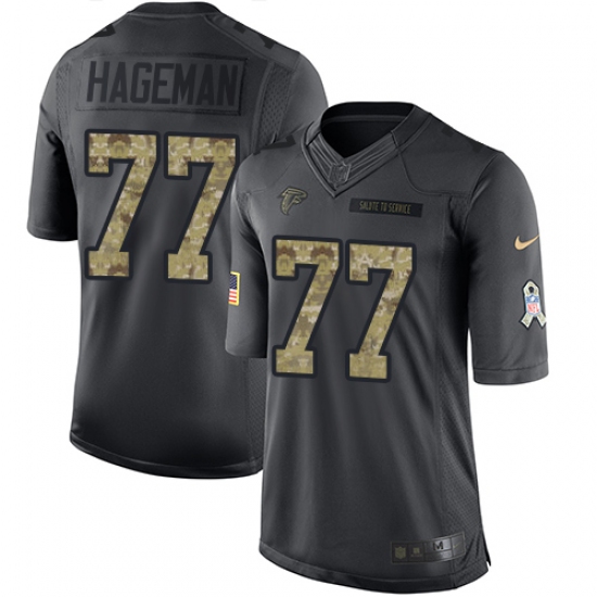Men's Nike Atlanta Falcons 77 Ra'Shede Hageman Limited Black 2016 Salute to Service NFL Jersey
