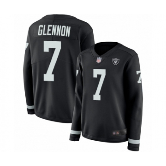 Women's Oakland Raiders 7 Mike Glennon Limited Black Therma Long Sleeve Football Jersey