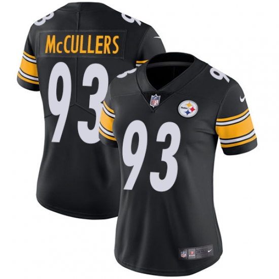 Women's Nike Pittsburgh Steelers 93 Dan McCullers Black Team Color Vapor Untouchable Limited Player NFL Jersey