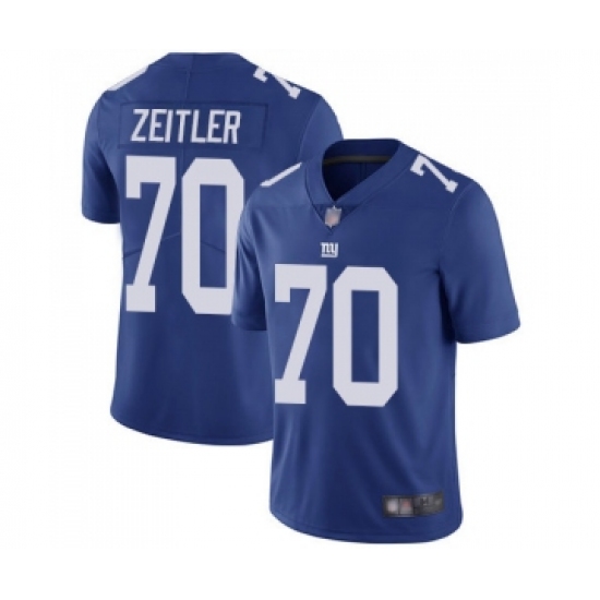 Men's New York Giants 70 Kevin Zeitler Royal Blue Team Color Vapor Untouchable Limited Player Football Jersey