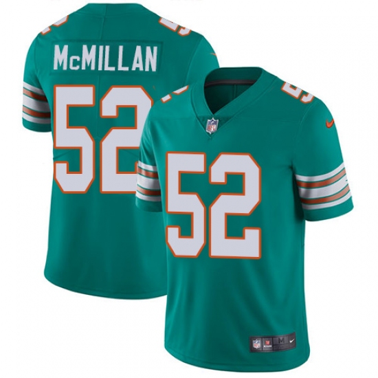 Men's Nike Miami Dolphins 52 Raekwon McMillan Aqua Green Alternate Vapor Untouchable Limited Player NFL Jersey