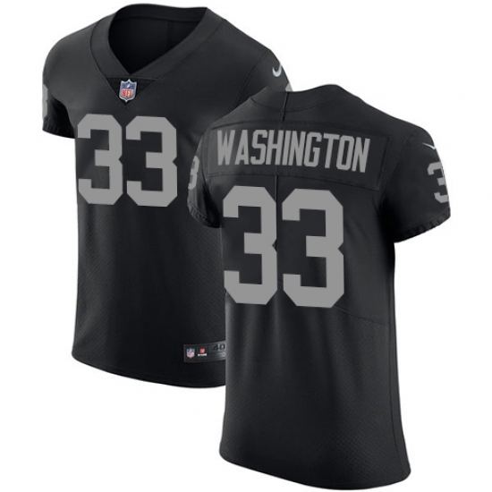 Men's Nike Oakland Raiders 33 DeAndre Washington Black Team Color Vapor Untouchable Elite Player NFL Jersey