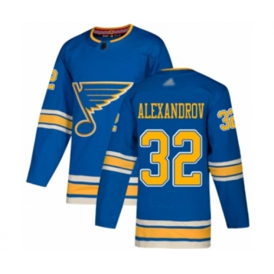 Youth St. Louis Blues 32 Nikita Alexandrov Authentic Navy Blue Alternate Hockey Jersey