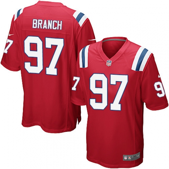 Men's Nike New England Patriots 97 Alan Branch Game Red Alternate NFL Jersey