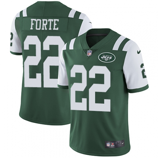 Youth Nike New York Jets 22 Matt Forte Green Team Color Vapor Untouchable Limited Player NFL Jersey