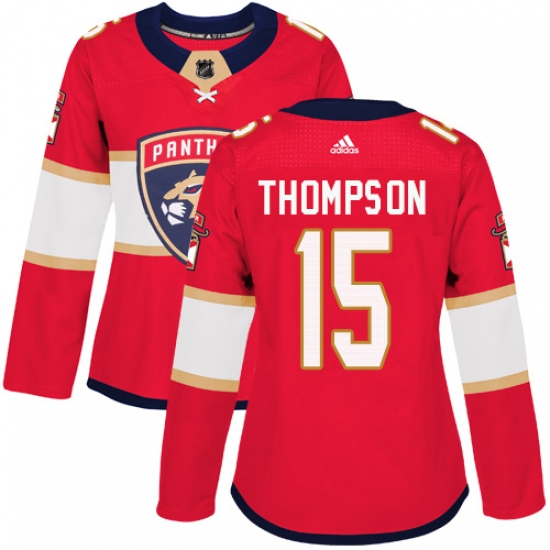 Women's Adidas Florida Panthers 15 Paul Thompson Premier Red Home NHL Jersey