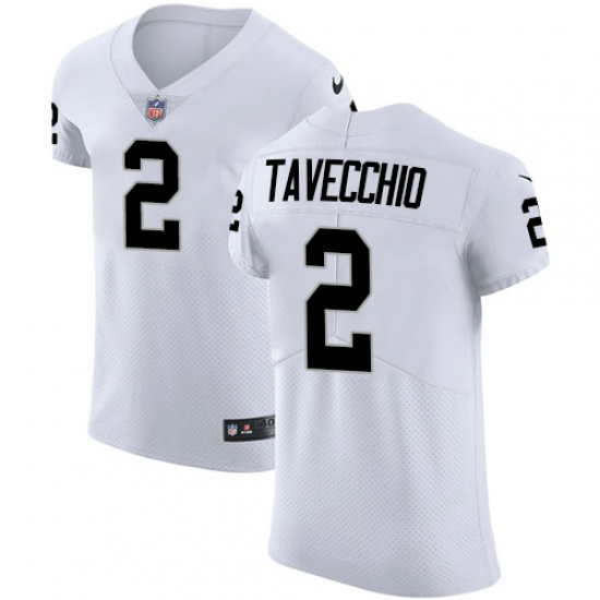 Men's Nike Oakland Raiders 2 Giorgio Tavecchio White Vapor Untouchable Elite Player NFL Jersey