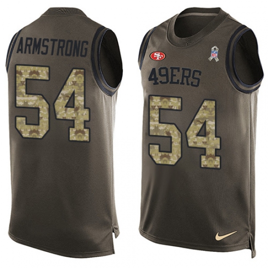 Men's Nike San Francisco 49ers 54 Ray-Ray Armstrong Limited Green Salute to Service Tank Top NFL Jersey