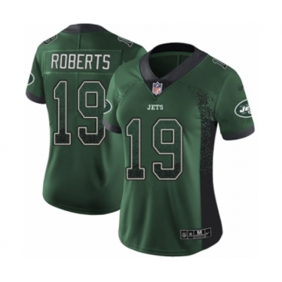 Women's Nike New York Jets 19 Andre Roberts Limited Green Rush Drift Fashion NFL Jersey