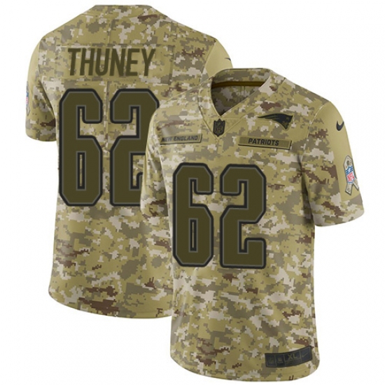 Youth Nike New England Patriots 62 Joe Thuney Limited Camo 2018 Salute to Service NFL Jersey