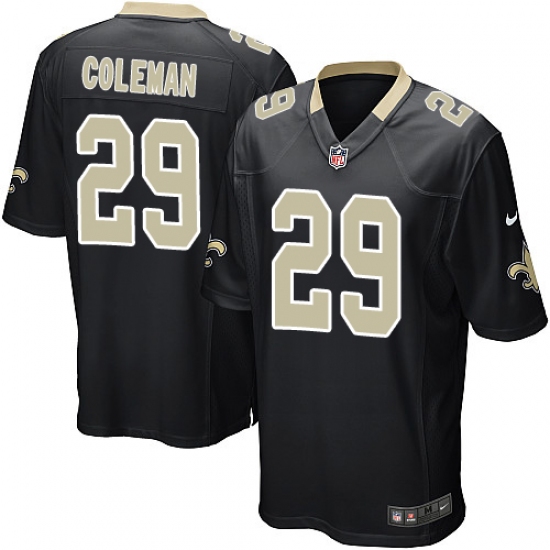 Men's Nike New Orleans Saints 29 Kurt Coleman Game Black Team Color NFL Jersey
