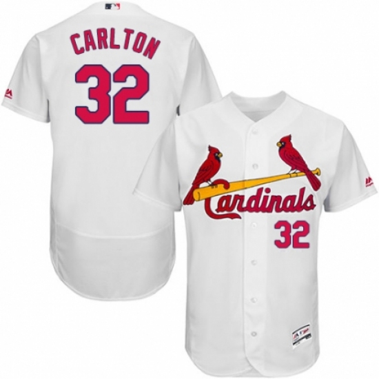 Men's Majestic St. Louis Cardinals 32 Steve Carlton White Home Flex Base Authentic Collection MLB Jersey