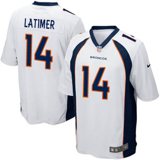 Men's Nike Denver Broncos 14 Cody Latimer Game White NFL Jersey
