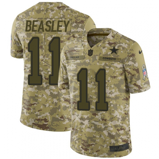 Youth Nike Dallas Cowboys 11 Cole Beasley Limited Camo 2018 Salute to Service NFL Jersey