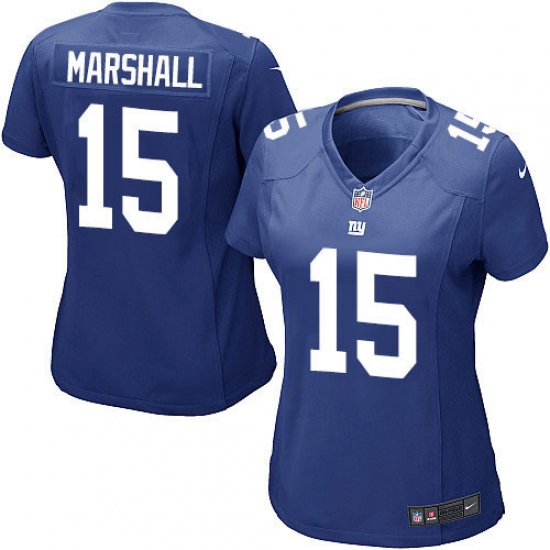 Women's Nike New York Giants 15 Brandon Marshall Game Royal Blue Team Color NFL Jersey