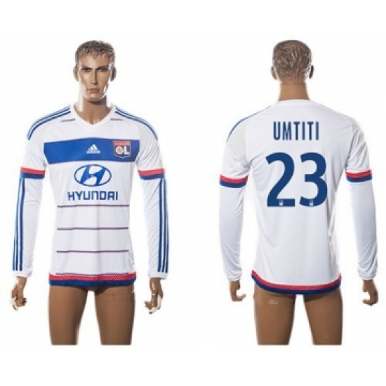 Lyon 23 Umtiti Home Long Sleeves Soccer Club Jersey